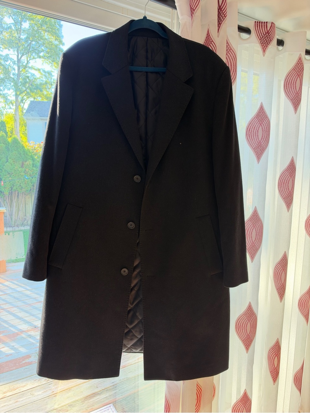 Joseph Abboud 100% Pure Cashmere Long Overcoat Black Men's size 42L